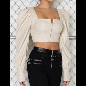 Brand New Faux Leather Crop Top
